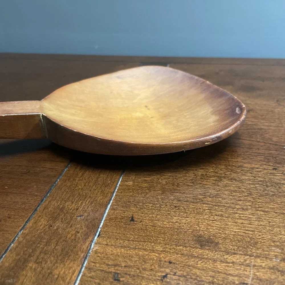 Early American Treen Ware Butter paddle scoop LARGE SPOON VTG - BEAUTIFUL!
